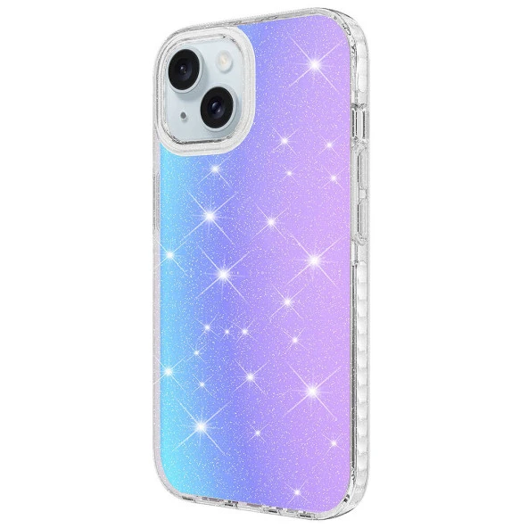 Apple iPhone 13 Kılıf Parlak Renk Geçişli Zore Velle Kapak - Resim 6