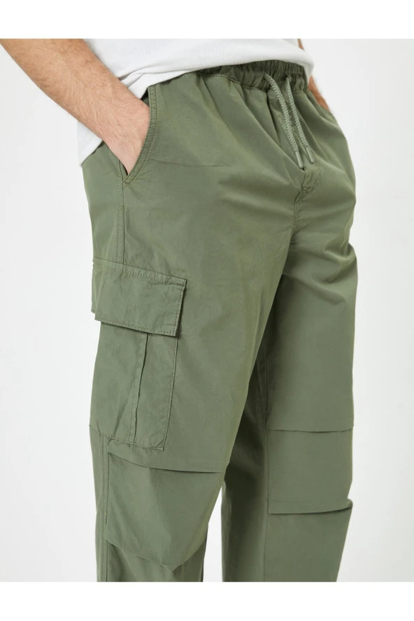Kargo Paraşüt Pantolon Beli Bağcıklı Cep Detaylı - 5