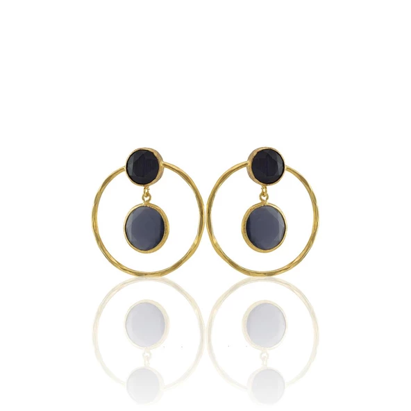 Kadir Jewellery 22 Ayar Altın Kaplama Kadın Halka Küpe -El İşçiliği Ve Hipoalerjenik Küpe - Resim 10