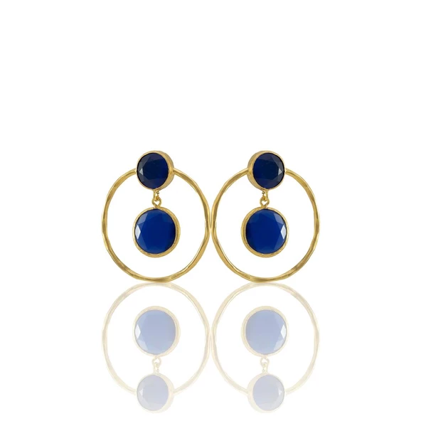 Kadir Jewellery 22 Ayar Altın Kaplama Kadın Halka Küpe -El İşçiliği Ve Hipoalerjenik Küpe - Resim 12