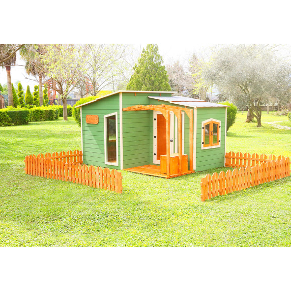 MANDU Ahşap Bahçeli Modern Playhouse (oyun evi)