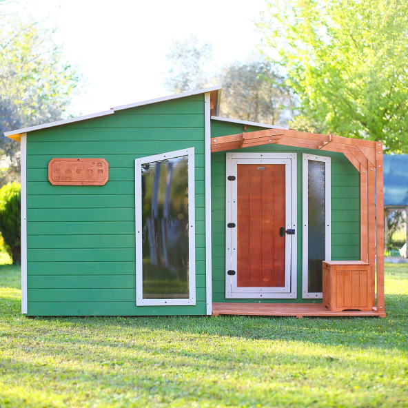 MANDU Ahşap Bahçeli Modern Playhouse (oyun evi) - 3