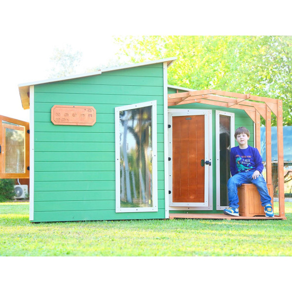 MANDU Ahşap Bahçeli Modern Playhouse (oyun evi) - 5