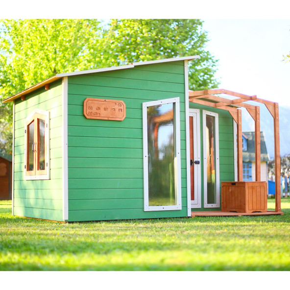 MANDU Ahşap Bahçeli Modern Playhouse (oyun evi) - 8