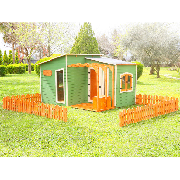 MANDU Ahşap Bahçeli Modern Playhouse (oyun evi) - 10