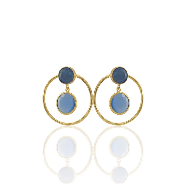 Kadir Jewellery 22 Ayar Altın Kaplama Kadın Halka Küpe -El İşçiliği Ve Hipoalerjenik Küpe - Resim 4