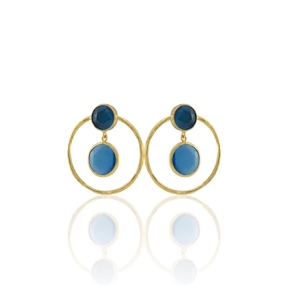 Kadir Jewellery 22 Ayar Altın Kaplama Kadın Halka Küpe -El İşçiliği Ve Hipoalerjenik Küpe - Resim 9