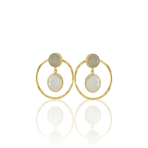 Kadir Jewellery 22 Ayar Altın Kaplama Kadın Halka Küpe -El İşçiliği Ve Hipoalerjenik Küpe - Resim 3