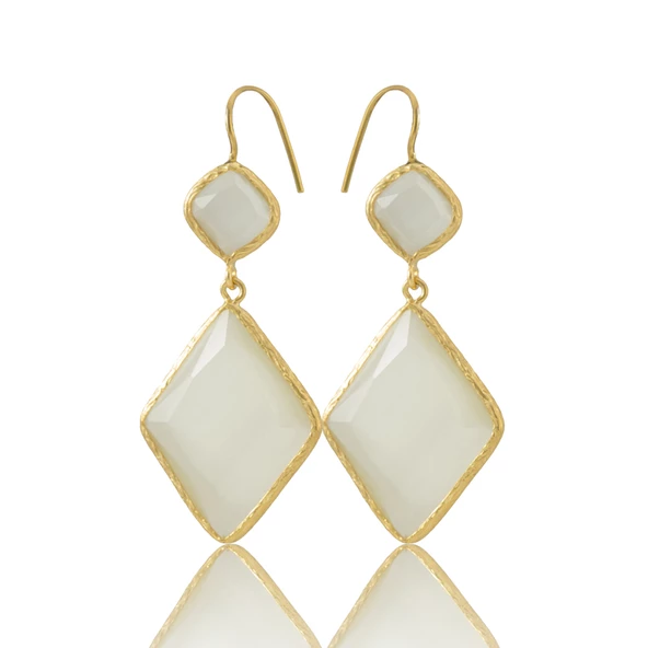 Kadir Jewellery 22 Ayar Altın Kaplama Kadın Sallantılı Küpe -El İşçiliği Ve Hipoalerjenik Küpe - 11