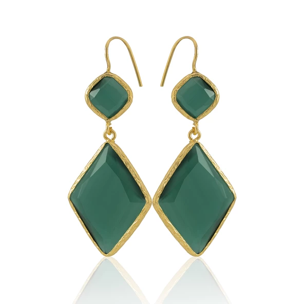 Kadir Jewellery 22 Ayar Altın Kaplama Kadın Sallantılı Küpe -El İşçiliği Ve Hipoalerjenik Küpe - 2