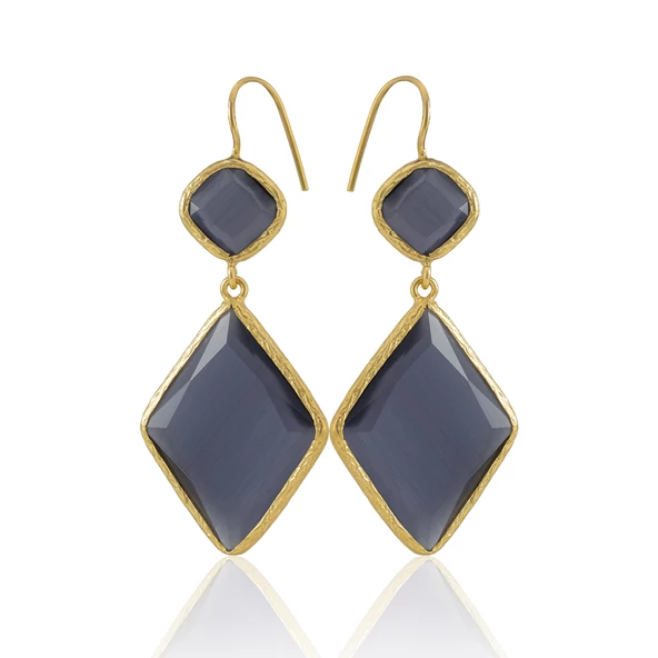 Kadir Jewellery 22 Ayar Altın Kaplama Kadın Sallantılı Küpe -El İşçiliği Ve Hipoalerjenik Küpe - 10