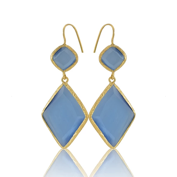 Kadir Jewellery 22 Ayar Altın Kaplama Kadın Sallantılı Küpe -El İşçiliği Ve Hipoalerjenik Küpe - 12