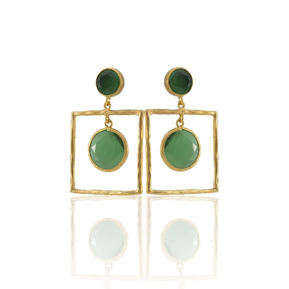Kadir Jewellery 22 Ayar Altın Kaplama Kadın Sallantılı Küpe -El İşçiliği Ve Hipoalerjenik Küpe-E85 - 3