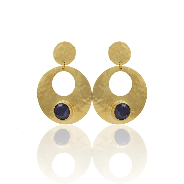 Kadir Jewellery 22 Ayar Altın Kaplama Vintage Küpe -El İşçiliği Ve Hipoalerjenik Küpe - Resim 10