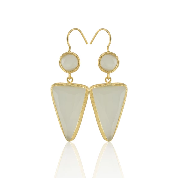 Kadir Jewellery 22 Ayar Altın Kaplama Kadın Sallantılı Küpe -El İşçiliği Ve Hipoalerjenik Küpe - Resim 12