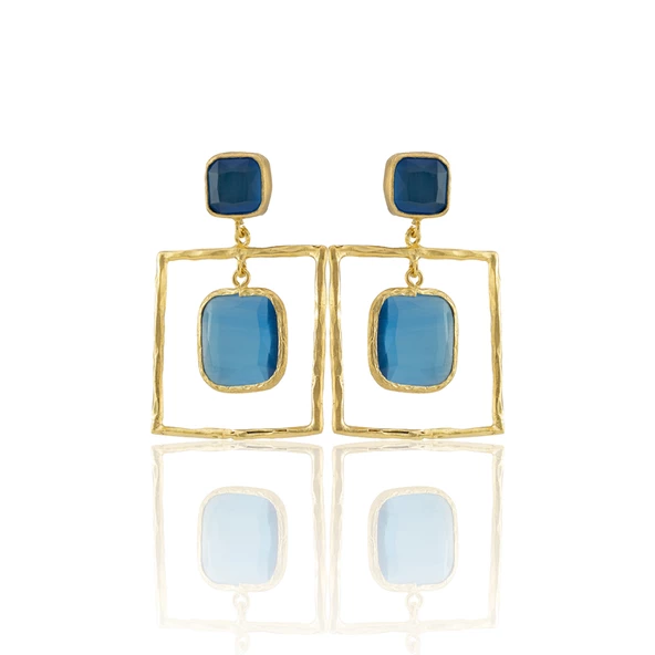 Kadir Jewellery 22 Ayar Altın Kaplama Kadın Sallantılı Küpe -El İşçiliği Ve Hipoalerjenik Küpe - Resim 10