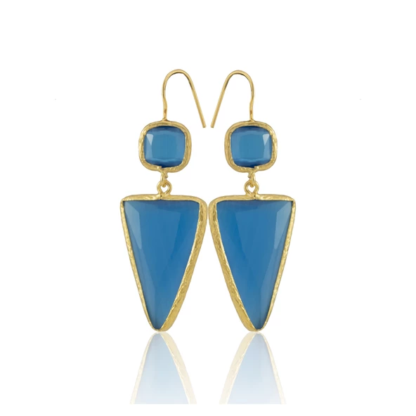 Kadir Jewellery 22 Ayar Altın Kaplama Kadın Sallantılı Küpe -El İşçiliği Ve Hipoalerjenik Küpe - Resim 9