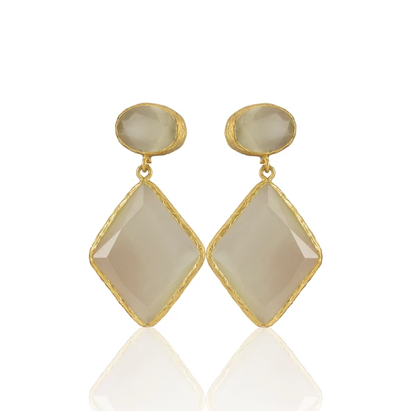 Kadir Jewellery 22 Ayar Altın Kaplama Kadın Sallantılı Küpe -El İşçiliği Ve Hipoalerjenik Küpe - Resim 11