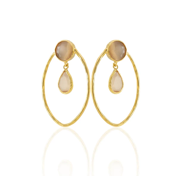 Kadir Jewellery 22 Ayar Altın Kaplama Vintage Küpe -El İşçiliği Ve Hipoalerjenik Küpe - 6