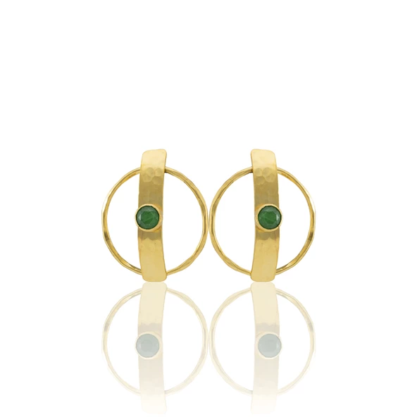 Kadir Jewellery 22 Ayar Altın Kaplama Vintage Küpe -El İşçiliği Ve Hipoalerjenik Küpe - Resim 3