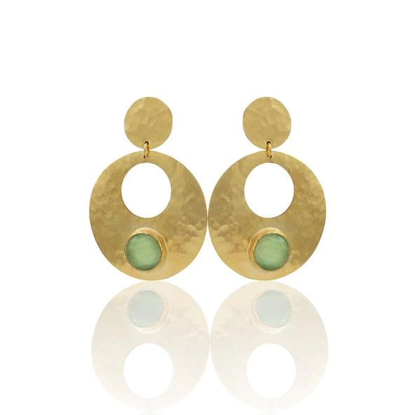 Kadir Jewellery 22 Ayar Altın Kaplama Vintage Küpe -El İşçiliği Ve Hipoalerjenik Küpe - Resim 2