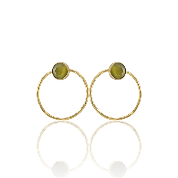 Kadir Jewellery 22 Ayar Altın Kaplama Kadın Halka Küpe -El İşçiliği Ve Hipoalerjenik Küpe