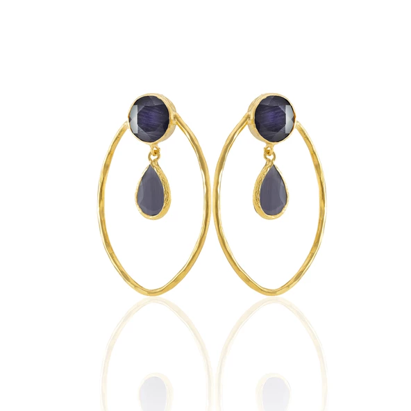 Kadir Jewellery 22 Ayar Altın Kaplama Vintage Küpe -El İşçiliği Ve Hipoalerjenik Küpe - 10