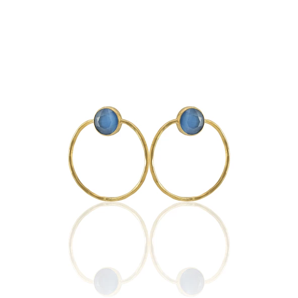 Kadir Jewellery 22 Ayar Altın Kaplama Kadın Halka Küpe -El İşçiliği Ve Hipoalerjenik Küpe - Resim 11