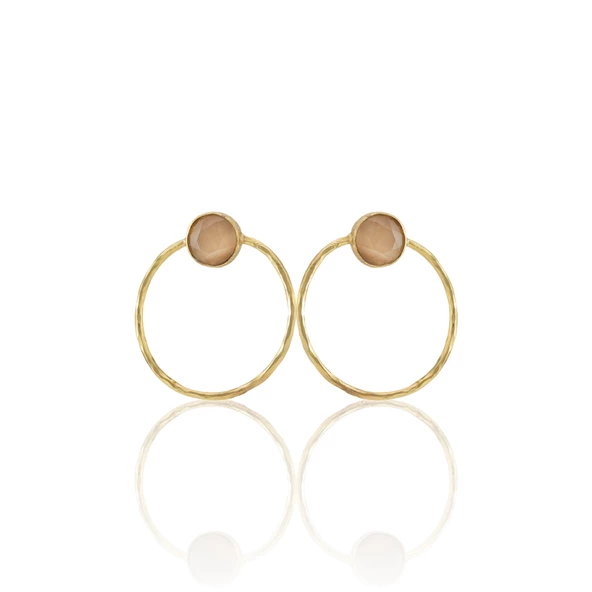 Kadir Jewellery 22 Ayar Altın Kaplama Kadın Halka Küpe -El İşçiliği Ve Hipoalerjenik Küpe - Resim 6