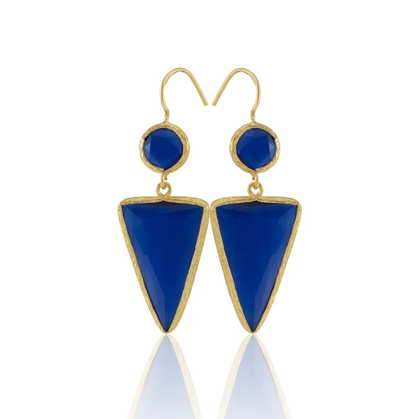 Kadir Jewellery 22 Ayar Altın Kaplama Kadın Sallantılı Küpe -El İşçiliği Ve Hipoalerjenik Küpe - Resim 9