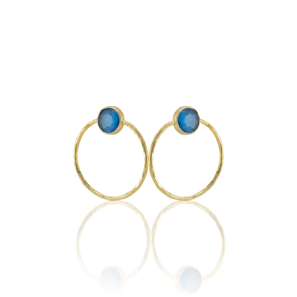 Kadir Jewellery 22 Ayar Altın Kaplama Kadın Halka Küpe -El İşçiliği Ve Hipoalerjenik Küpe - Resim 9