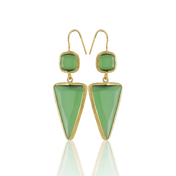 Kadir Jewellery 22 Ayar Altın Kaplama Kadın Sallantılı Küpe -El İşçiliği Ve Hipoalerjenik Küpe - Resim 3