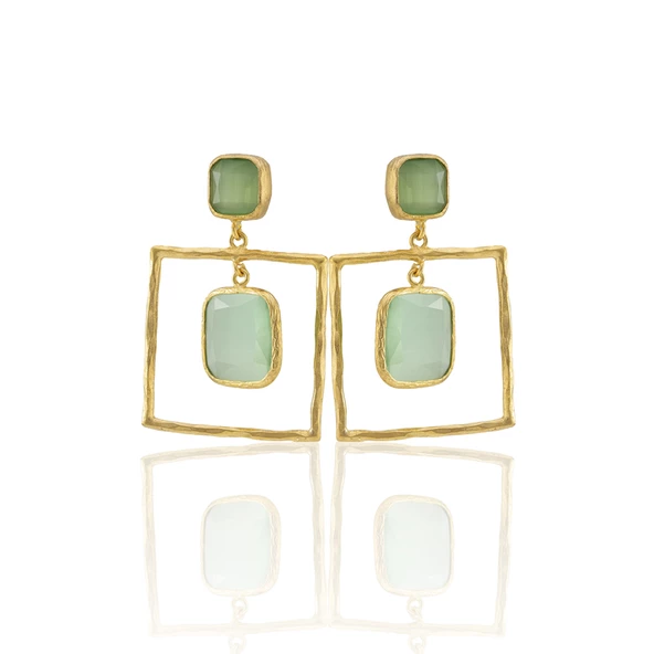 Kadir Jewellery 22 Ayar Altın Kaplama Kadın Sallantılı Küpe -El İşçiliği Ve Hipoalerjenik Küpe - Resim 4