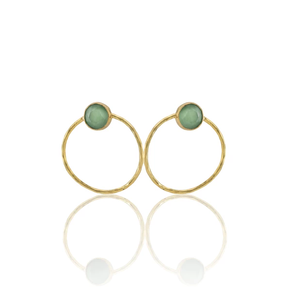 Kadir Jewellery 22 Ayar Altın Kaplama Kadın Halka Küpe -El İşçiliği Ve Hipoalerjenik Küpe - Resim 3