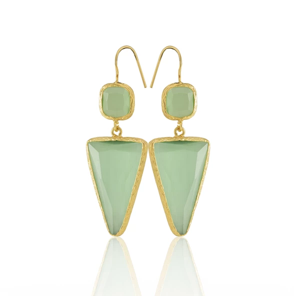 Kadir Jewellery 22 Ayar Altın Kaplama Kadın Sallantılı Küpe -El İşçiliği Ve Hipoalerjenik Küpe - Resim 4