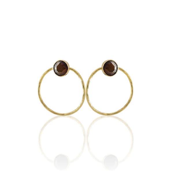 Kadir Jewellery 22 Ayar Altın Kaplama Kadın Halka Küpe -El İşçiliği Ve Hipoalerjenik Küpe - Resim 4