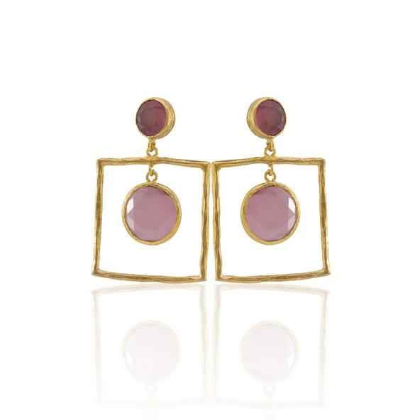 Kadir Jewellery 22 Ayar Altın Kaplama Kadın Sallantılı Küpe -El İşçiliği Ve Hipoalerjenik Küpe-E85 - 6