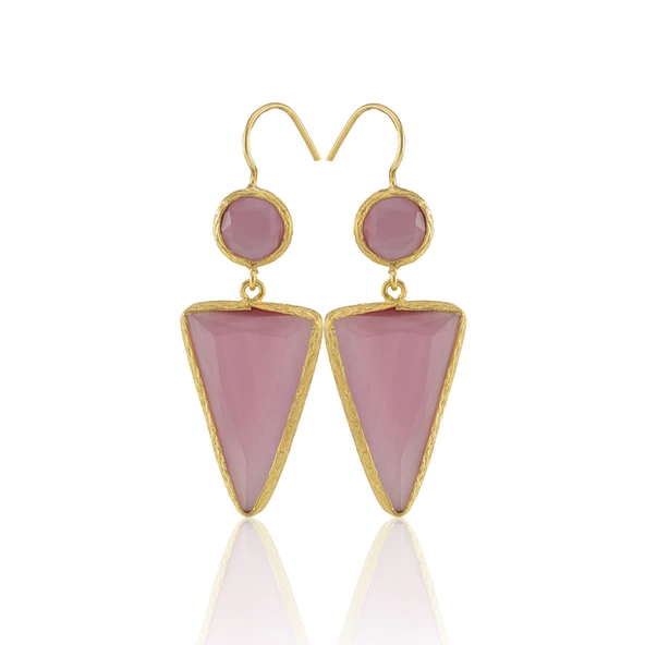 Kadir Jewellery 22 Ayar Altın Kaplama Kadın Sallantılı Küpe -El İşçiliği Ve Hipoalerjenik Küpe - Resim 6