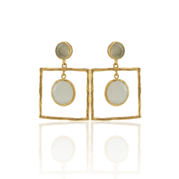 Kadir Jewellery 22 Ayar Altın Kaplama Kadın Sallantılı Küpe -El İşçiliği Ve Hipoalerjenik Küpe-E85 - 12