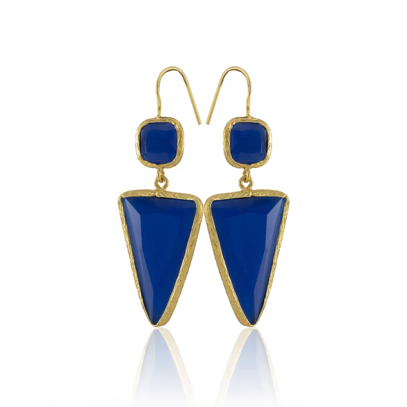 Kadir Jewellery 22 Ayar Altın Kaplama Kadın Sallantılı Küpe -El İşçiliği Ve Hipoalerjenik Küpe - Resim 8