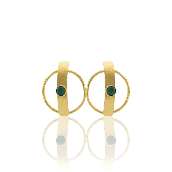 Kadir Jewellery 22 Ayar Altın Kaplama Vintage Küpe -El İşçiliği Ve Hipoalerjenik Küpe - Resim 2