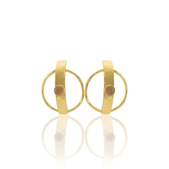 Kadir Jewellery 22 Ayar Altın Kaplama Vintage Küpe -El İşçiliği Ve Hipoalerjenik Küpe - Resim 7