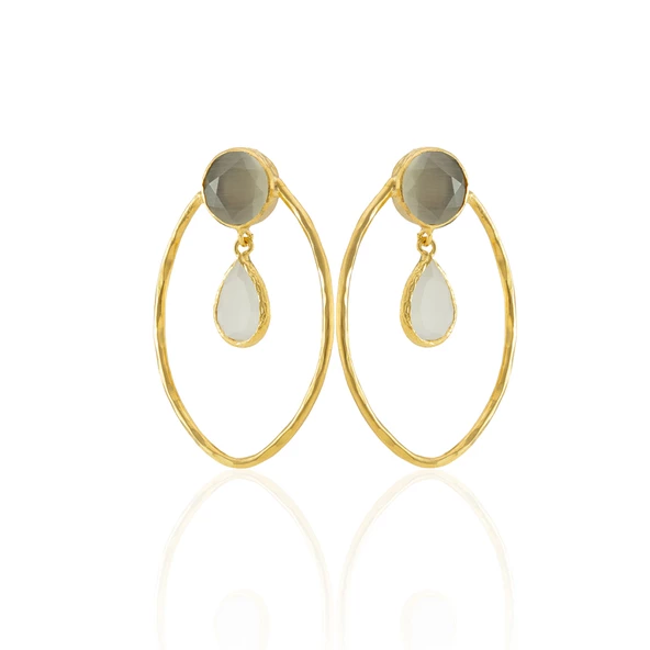 Kadir Jewellery 22 Ayar Altın Kaplama Vintage Küpe -El İşçiliği Ve Hipoalerjenik Küpe - 11