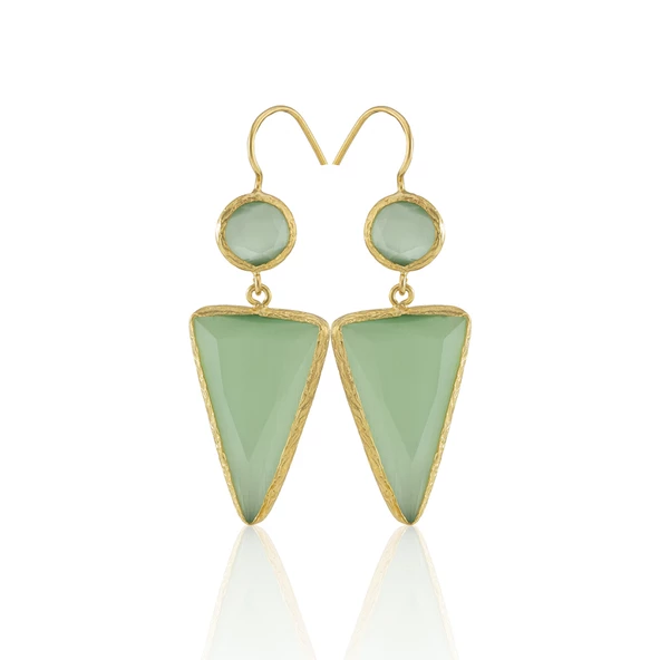 Kadir Jewellery 22 Ayar Altın Kaplama Kadın Sallantılı Küpe -El İşçiliği Ve Hipoalerjenik Küpe - Resim 4