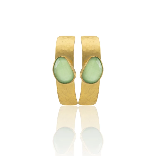 Kadir Jewellery 22 Ayar Altın Kaplama Vintage Küpe -El İşçiliği Ve Hipoalerjenik Küpe - Resim 4