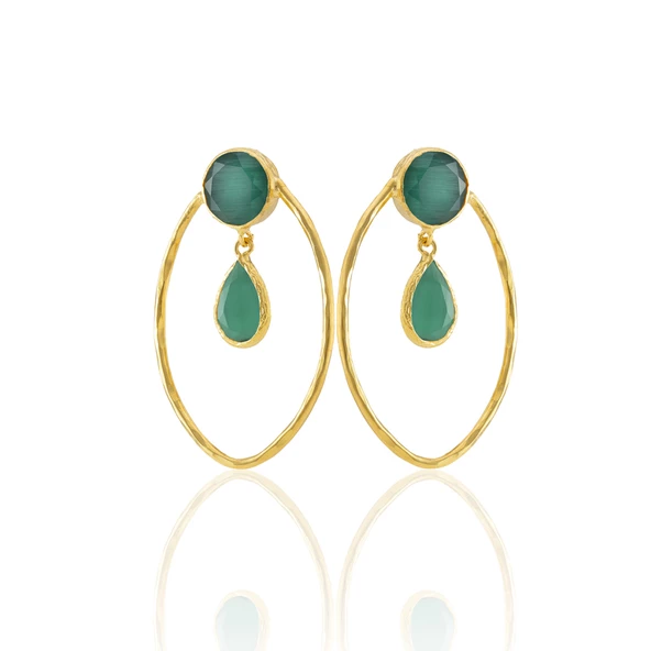 Kadir Jewellery 22 Ayar Altın Kaplama Vintage Küpe -El İşçiliği Ve Hipoalerjenik Küpe - 2