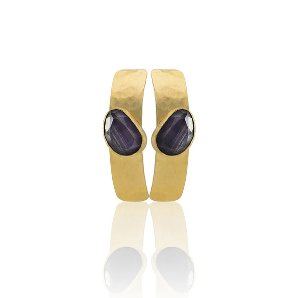 Kadir Jewellery 22 Ayar Altın Kaplama Vintage Küpe -El İşçiliği Ve Hipoalerjenik Küpe - Resim 8