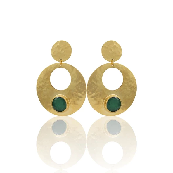 Kadir Jewellery 22 Ayar Altın Kaplama Vintage Küpe -El İşçiliği Ve Hipoalerjenik Küpe - Resim 11