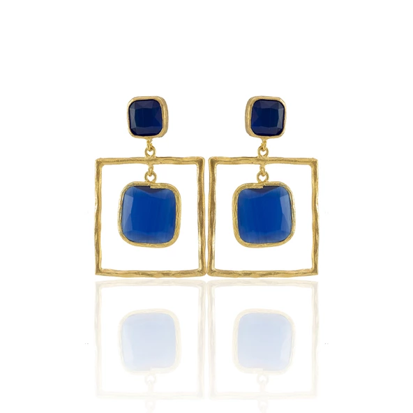 Kadir Jewellery 22 Ayar Altın Kaplama Kadın Sallantılı Küpe -El İşçiliği Ve Hipoalerjenik Küpe - Resim 9