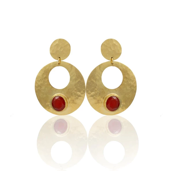 Kadir Jewellery 22 Ayar Altın Kaplama Vintage Küpe -El İşçiliği Ve Hipoalerjenik Küpe - Resim 7